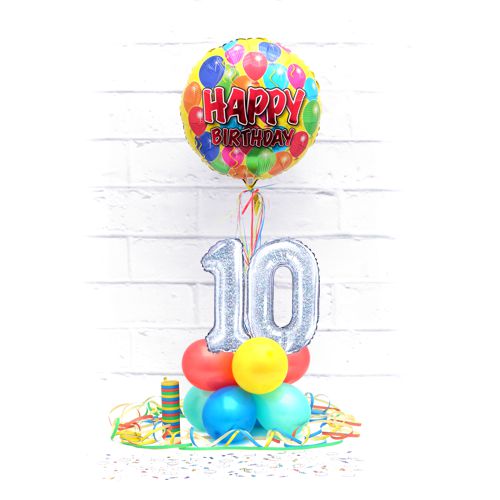 Partydeko-Set zum 10. Geburtstag, Happy Birthday