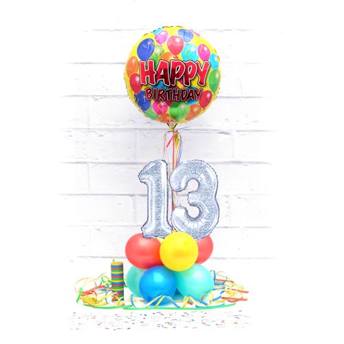 Partydeko-Set zum 13. Geburtstag, Happy Birthday