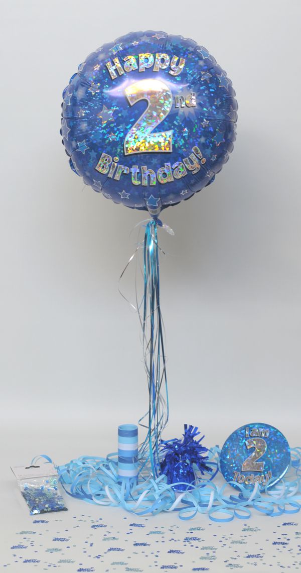 Folienballon-Geburtstag-Happy-2nd-Birthday-Blau-Luftballon-Geschenk-Dekoration-zum-2-Geburtstag