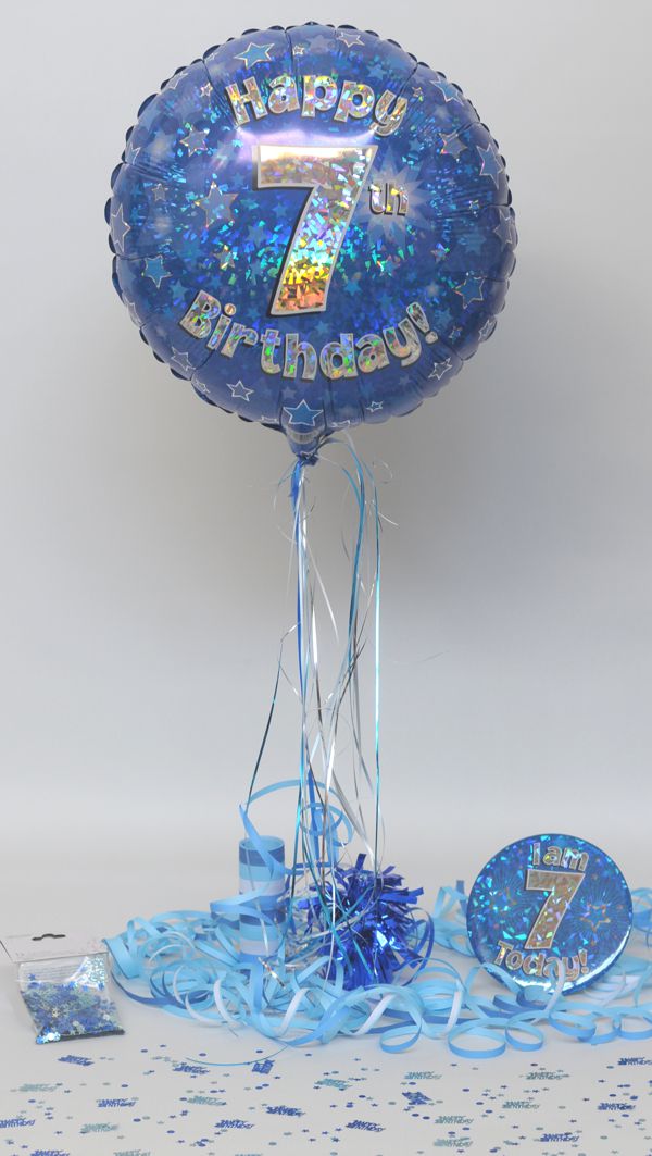 Folienballon-Geburtstag-Happy-7th-Birthday-Blau-Luftballon-Geschenk-Dekoration-zum-7-Geburtstag