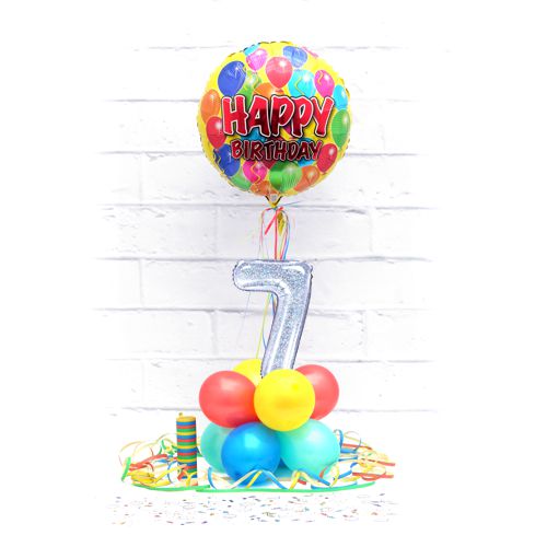 Partydeko-Set zum 7. Geburtstag, Happy Birthday