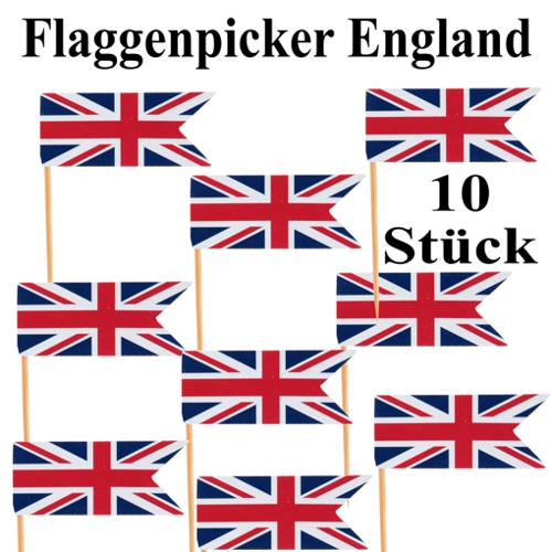 England Flaggenpicker, Tischdeko England-Party