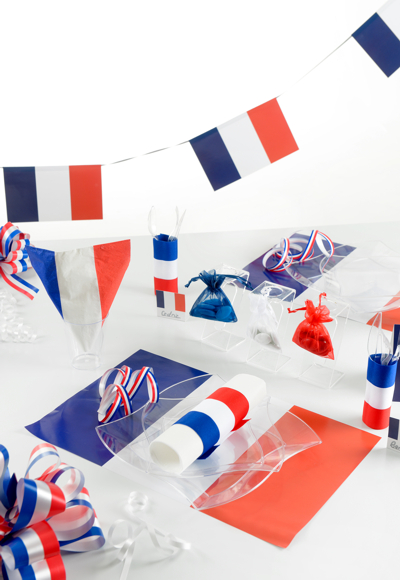 Dekoration Frankreich Party, Tischuntersetzer, Platzdecke in Frankreich-Farben