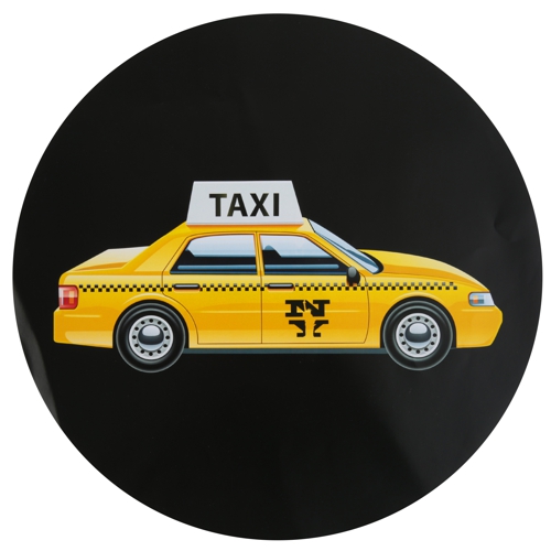 Platzdecke aus Kartonage, Untersetzer New York Taxi Partydekoration USA New York