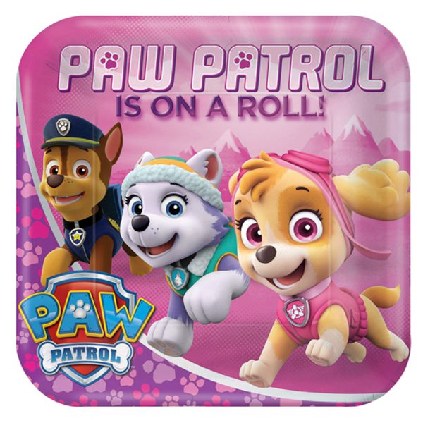 Partyteller-Paw-Patrol-Skye-und-Everest-Partydekoration-Tischdeko-zum-Kindergeburtstag-Paw-Patrol-Maedchen