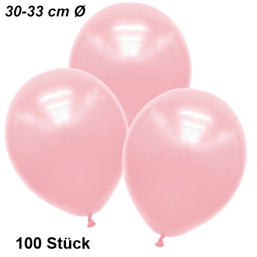 Premium-Metallic-Luftballons-Babypink-30-33-cm-Ballons-aus-Natur-Latex-zur-Dekoration