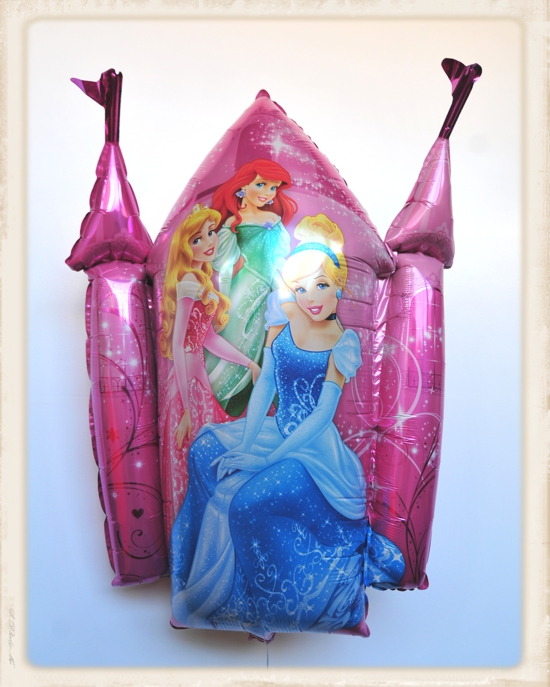 Großer Prinzessinnen Luftballon aus Folie, Princess Schloss mit Ballongas Helium