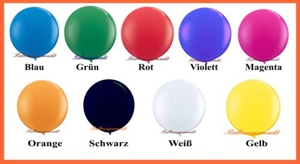 Weitere Riesenballons mit 220 cm Durchmesser in bunten Farben