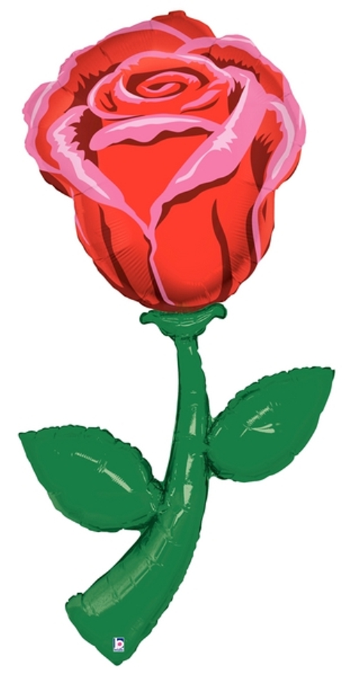 Liebesgrüße und Liebesbotschaften mit Ballons der Liebe im Versand vom Ballonsupermarkt zum Valentinstag, Riesige Rose mit Helium