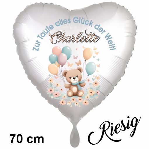 Riesiger Folienballon mit Helium: Zur Taufe personalisiert mit Namen