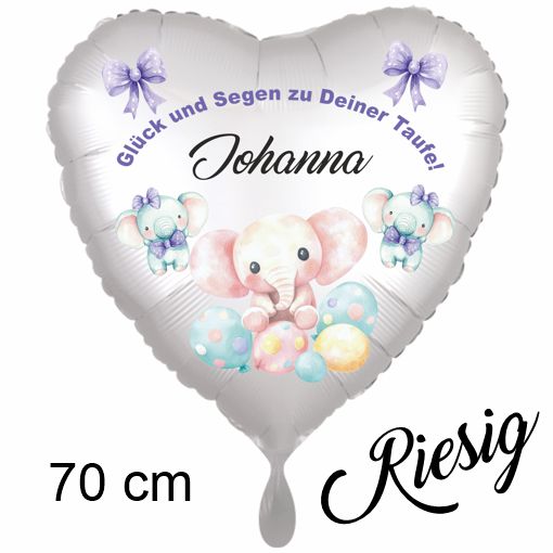 Riesiger Folienballon mit Helium: Zur Taufe personalisiert mit Namen