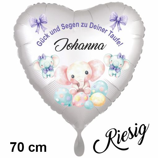 Großer Folienballon mit Helium: Zur Taufe personalisiert mit Namen Riesiger Folienballon mit Helium: Zur Taufe personalisiert mit Namen