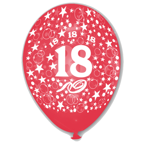 Luftballon-Zahl-18-Rot-Kristall-28-30-cm