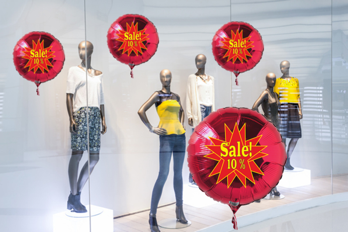sale-10-Prozent-Helium-Luftballons-Schaufensterdekoration-Werbeartikel