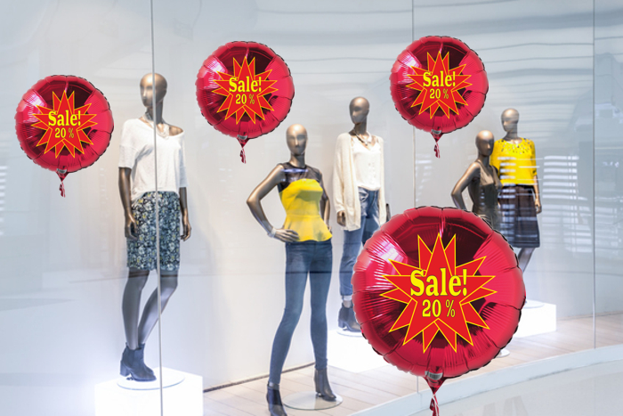 sale-20-Prozent-Helium-Luftballons-Schaufensterdekoration-Werbeartikel