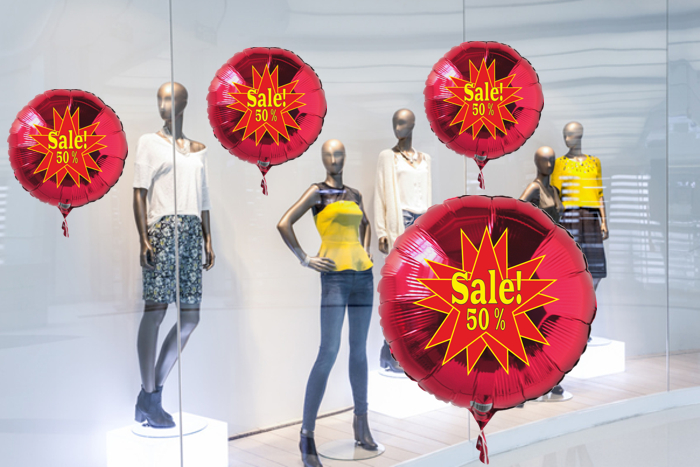 sale-50-Prozent-Helium-Luftballons-Schaufensterdekoration-Werbeartikel