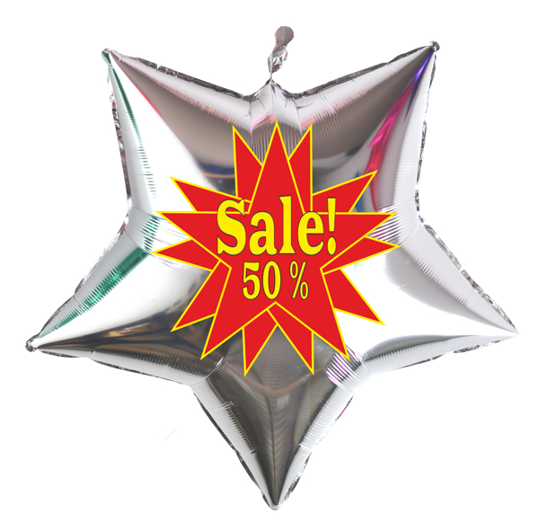 sale-50-prozent-silberner-Sternballon-aus-Folie-zur-Geschaeftsaktion-Werbeaktion-Sales