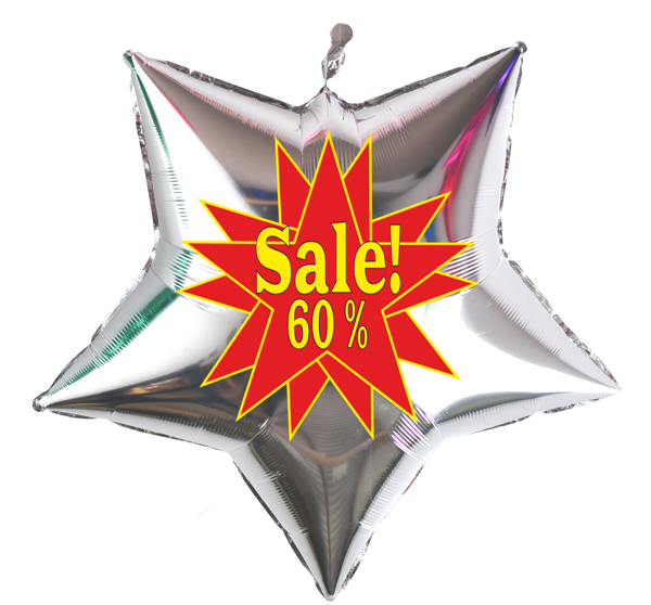sale-60-prozent-silberner-Sternballon-aus-Folie-zur-Geschaeftsaktion-Werbeaktion-Sales