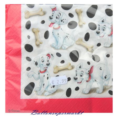 Servietten Kinderparty, Kindergeburtstag, 101 Dalmatiner