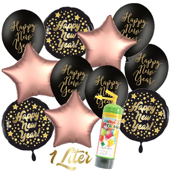 Dekoration zu Silvester mit Luftballons Happy New Year