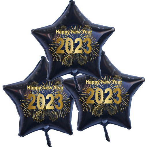 Dekoration zu Silvester Silvester-Luftballons-Bouquet-3-2023-Feuerwerk-schwarz-gold-mit-Ballongas