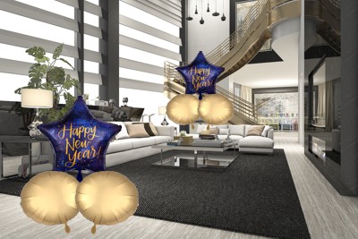 Silvester Raumdekoration mit Bouquet Happy New Year
