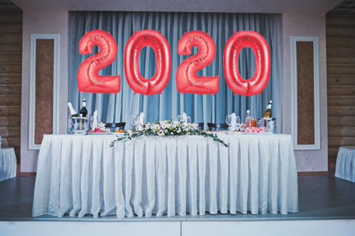 Zahlen Dekoration 2020 Silvester Rot
