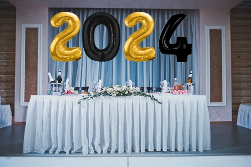 Silvesterdeko Zahlendeko 2024 Silvesterparty Dekoration Gastronomie