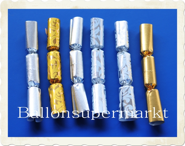 Sortiment Knallbonbons Gold Silber, 6 Stück