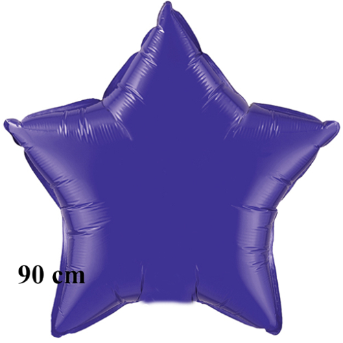 Großer Luftballon aus Folie, Sternballon, 90 cm Durchmesser, Violett