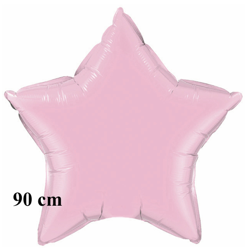 Großer Luftballon aus Folie, Sternballon, 90 cm Durchmesser, Perlmutt Pink