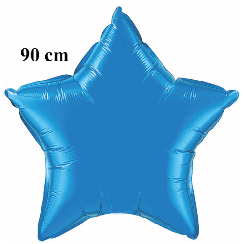 Großer Luftballon aus Folie, Sternballon, 90 cm Durchmesser, Safir Blau