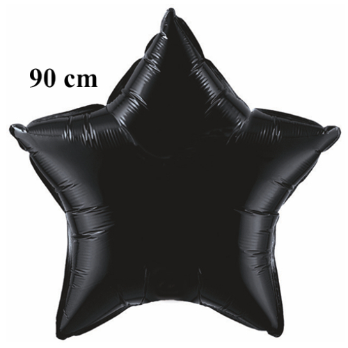 Großer Luftballon aus Folie, Sternballon, 90 cm Durchmesser, Schwarz