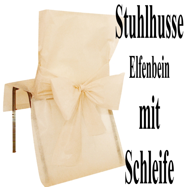 Stuhlhusse in Elfenbein mit Schleife