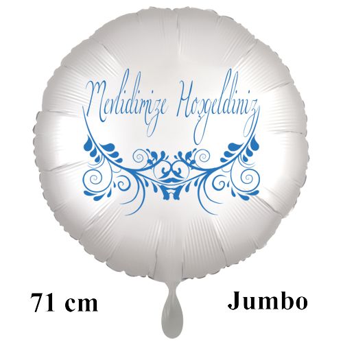 Grosser-mevlidimize-hosgeldiniz-rund-Luftballon-71-cm-satin-weiss-mit-Helium