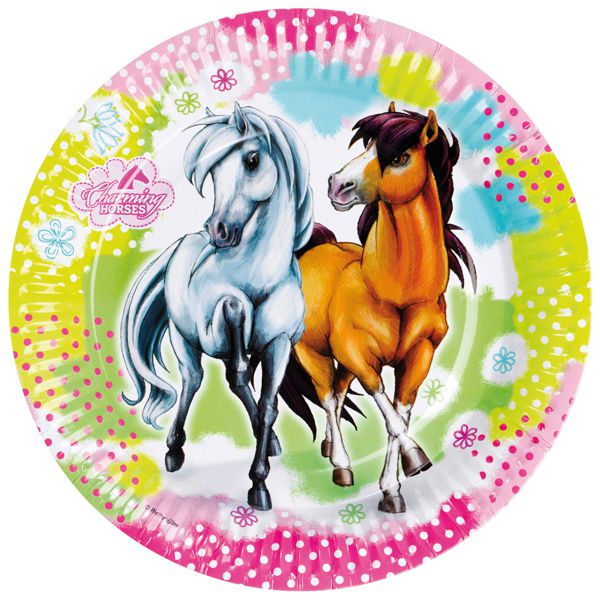 Partyteller-Pferde-Tischdekoration-Kindergeburtstag-Pony-Wendy-Reiterhof
