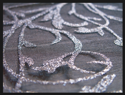 Tischläufer, Tischdekoration, Silber Tischdecke, Organza Orient Silber