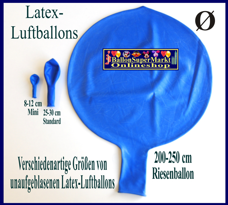 Verschiedene Größen von unaufgeblasenen Latex-Luftballons