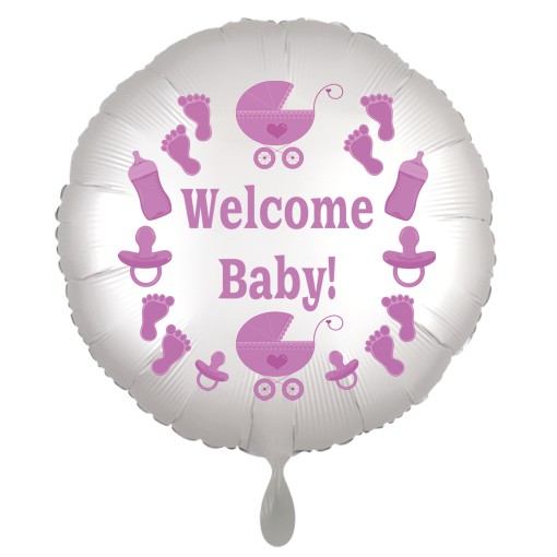 Welcome-Baby-Luftballon-mit-Helium-Babyparty-Baby-Girl