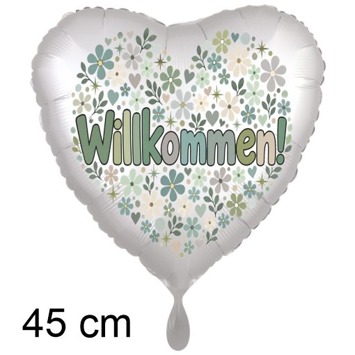 Willkommen - Herzluftballon mit Ballongas Helium, Ballongrüße! Willkommen - Herzluftballon mit Ballongas Helium, Ballongrüße!