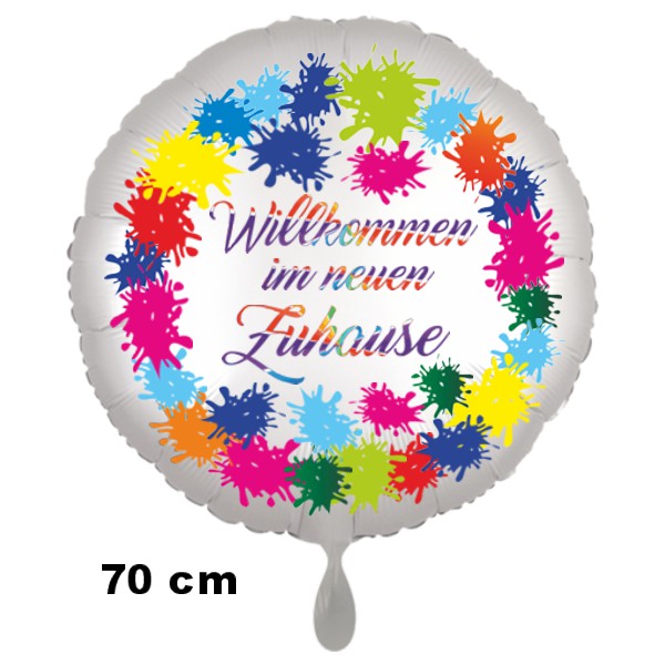 Willkommen im neuen Zuhause! Großer Luftballon mit Ballongas Helium, Ballongrüße!