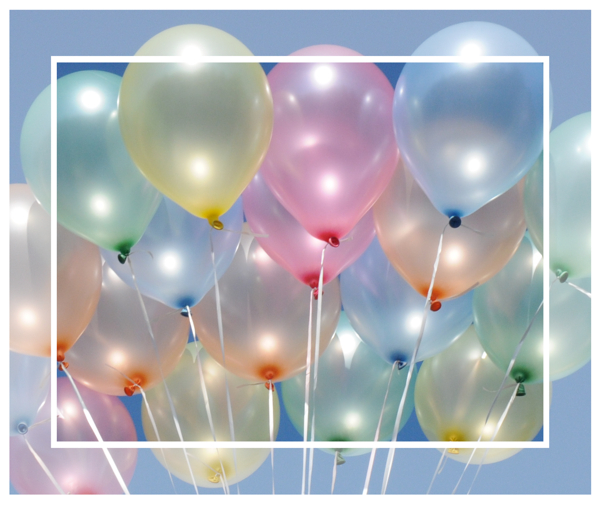 Wunderschöne Luftballons in Perlmuttfarben