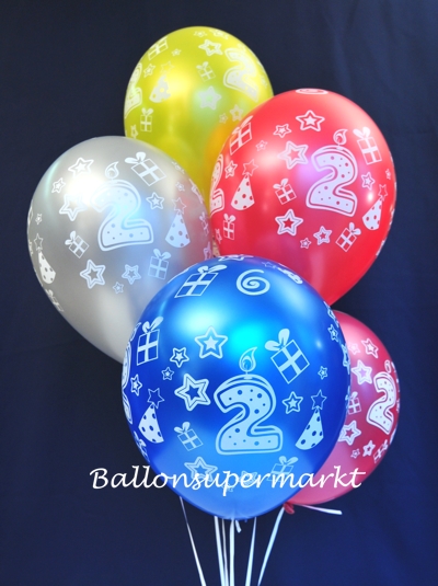 Zahlenballons Zahl 2, zum 2. Geburtstag