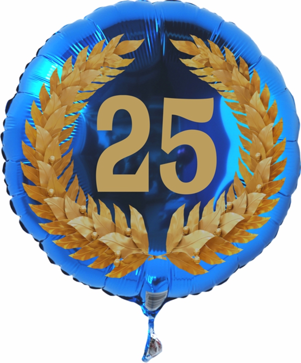 Zum 25. Geburtstag, Jubiläum, Jahrestag, Luftballon Zahl 25 mit Ballongas
