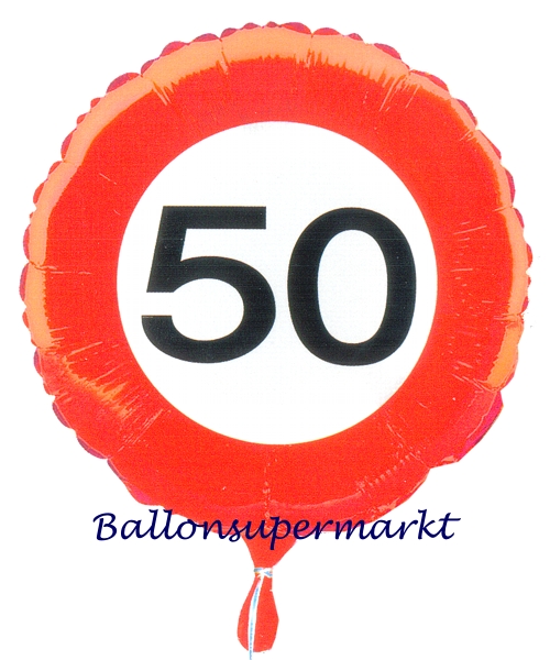 zum 50.-geburtstag-luftballon als schilderdekoration zahl 50