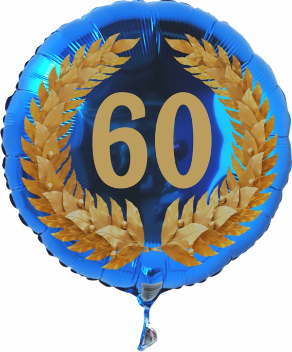 Zum 60. Geburtstag, Jubiläum, Jahrestag, Luftballon Zahl 60 mit Ballongas