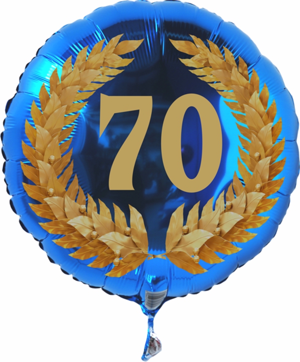 Zum 70. Geburtstag, Jubiläum, Jahrestag, Luftballon Zahl 70 mit Ballongas
