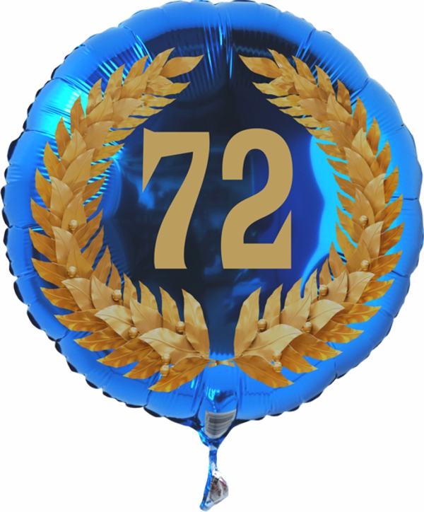 Zum 72. Geburtstag, Jubiläum, Jahrestag, Luftballon Zahl 72 mit Ballongas