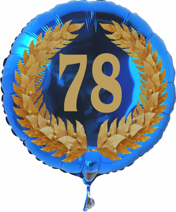 Zum 78. Geburtstag, Jubiläum, Jahrestag, Luftballon Zahl 78 mit Ballongas