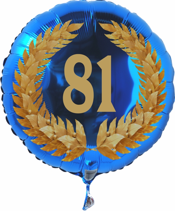 Zum 81. Geburtstag, Jubiläum, Jahrestag, Luftballon Zahl 81 mit Ballongas